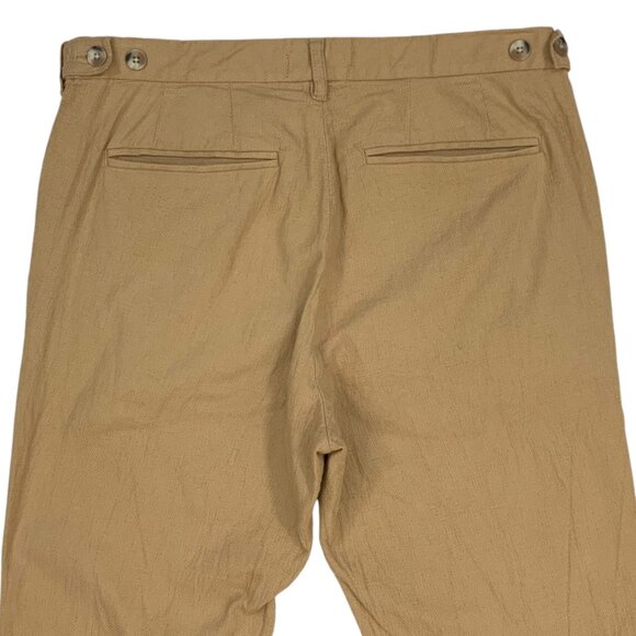 Patprimo Chino Pants With Waistband Details 32 Beige Tan Slim Fit Flat Front - Picture 8 of 12